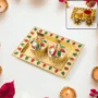 Rakasha Bandhan Special Puja Thali, Kumkum Thali Holder, Pooja Return Gift, Indian Housewarming Gifts, Brother / Bhai / Bhabhi / Sister / Family for Rakshabandhan, Diwali (Mix Design)