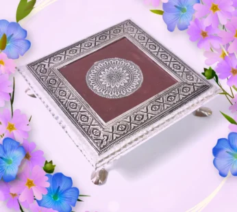 Silver – Square Pooja Chowki Patla / Bajot (20×20 CM / 1 Pc)