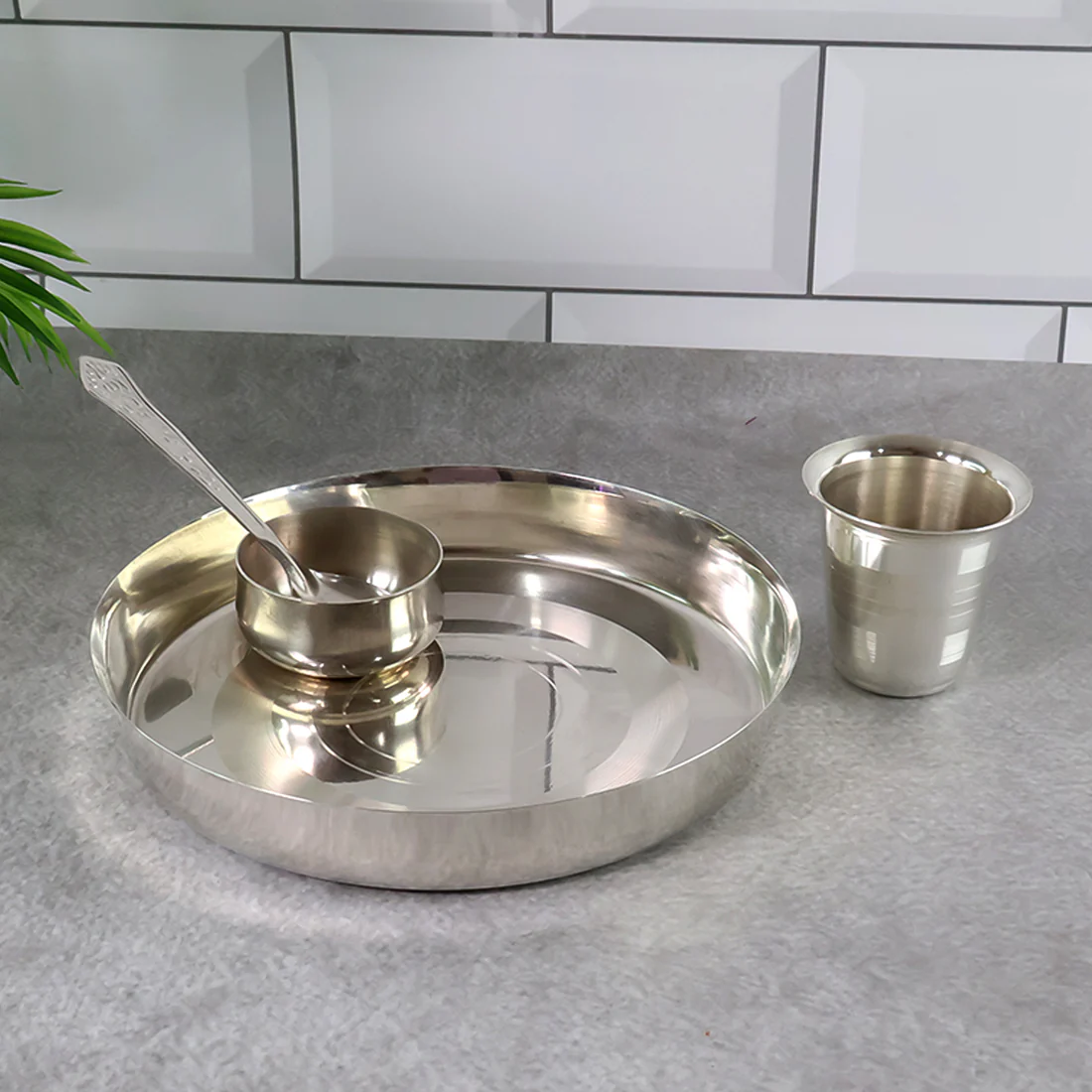 Stainless Steel Pooja Thali - (Set) - Image 3
