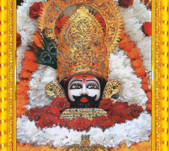 Lord KhatuShyam Golden Photo Frame for Wall/Table – Spiritual Pooja Room Decor, Divine Artwork for Home and Office 8.3X6.5